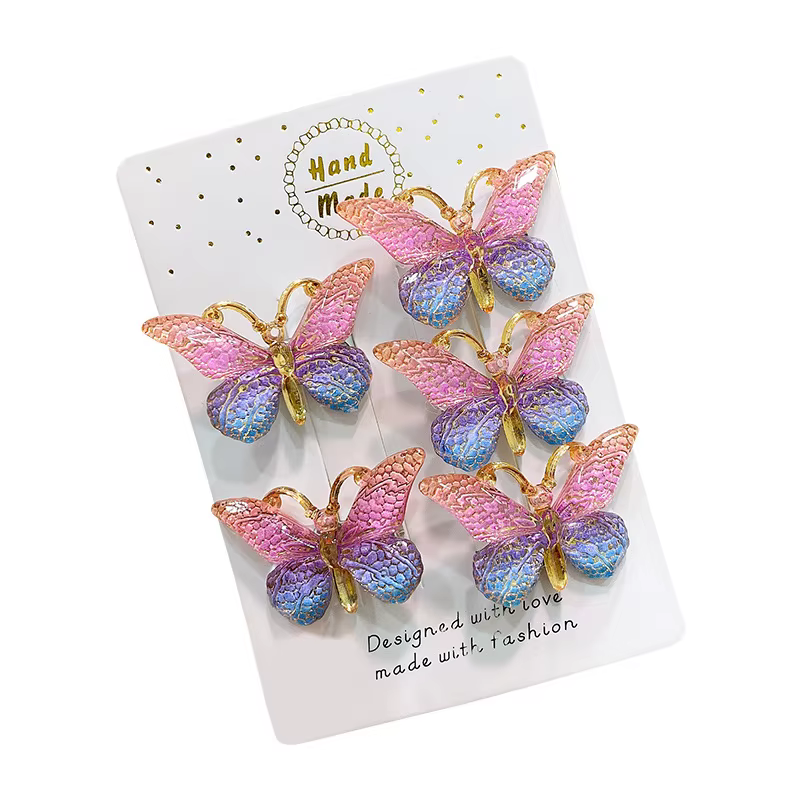 Épingles à cheveux pour bébé, 5 pièces, mignon, doux, stéréoscopique, dégradé de couleur, pinces à c
