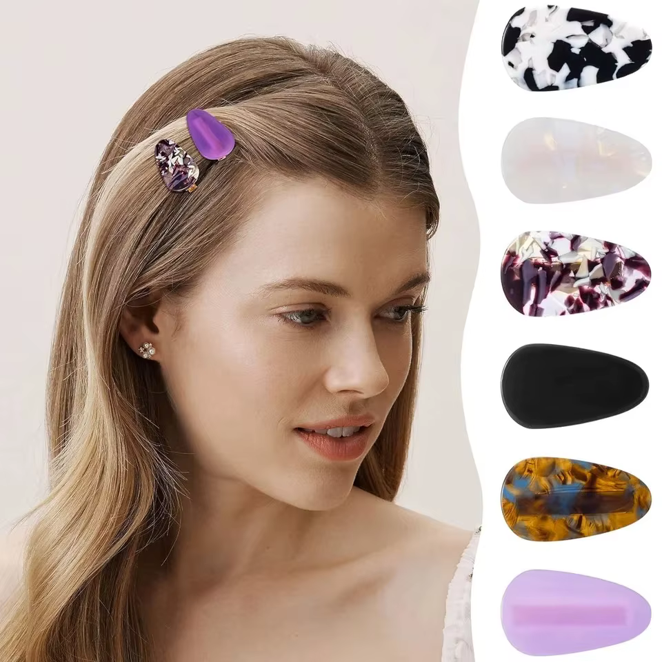 Épingle à cheveux française vintage pour femmes et filles, pinces à frange latérale, pince à bec de