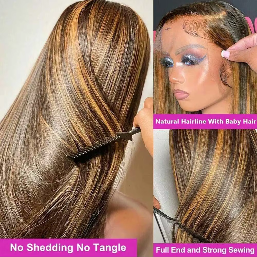Perruques de cheveux humains avant de dentelle droite colorée perruques de cheveux humains pour les