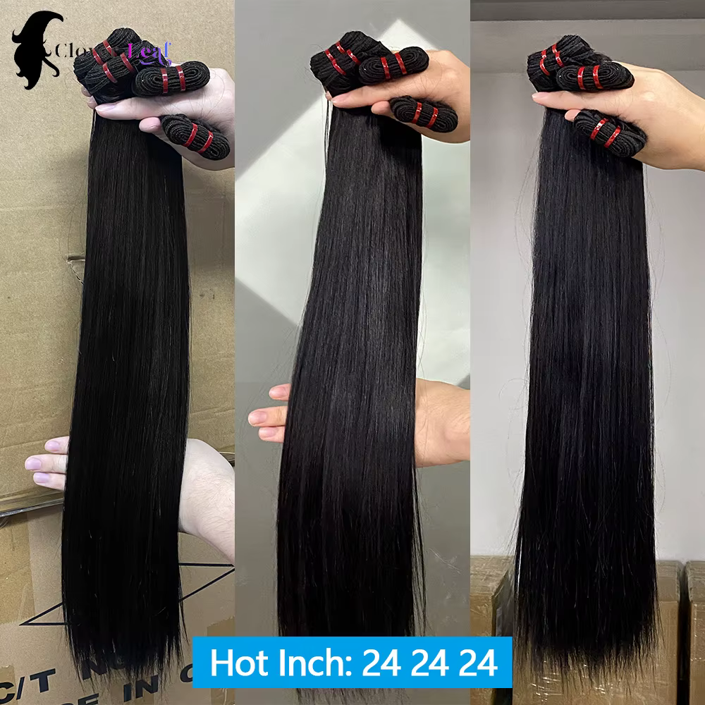 Mèches vietnamiennes 100% naturelles lisses, Double tirage, Extensions de cheveux non traités, 15A