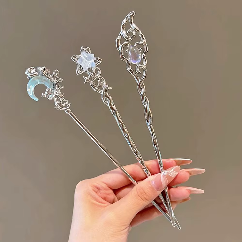 Épingle à cheveux française pour femmes, accessoires pour cheveux, étoiles douces, lune, pierres pré