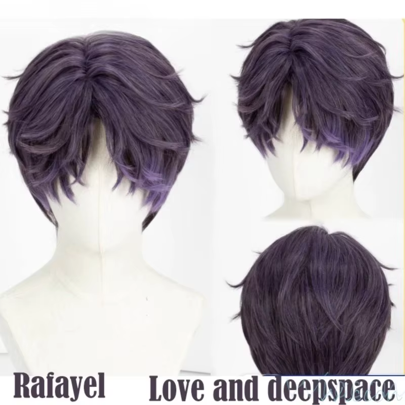 Rafayel perruque jeu amour et espace profond Cosplay Qiyu sirène artiste poissons synthétique violet