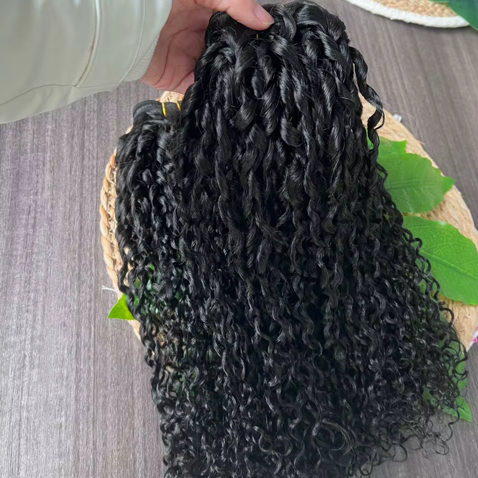 Lots de Cheveux Humains Bouclés Pixie, Bundles de Cheveux Bouclés Profonds, Tissage de Cheveux Brési