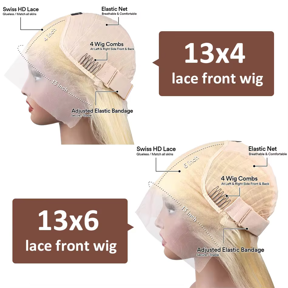 613 perruque de cheveux humains 13X6 vague de corps Blonde Hd dentelle frontale perruque pré-épilée