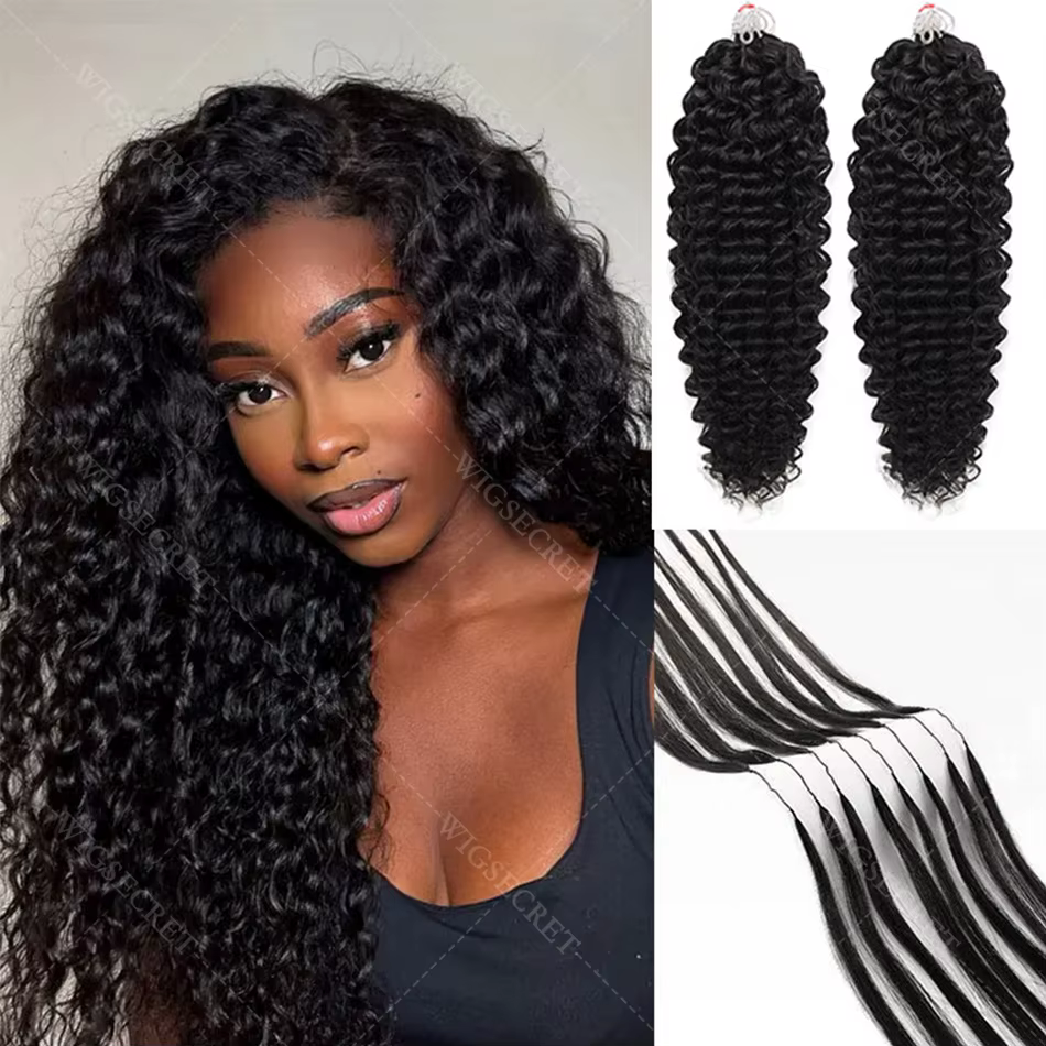 Mèches brésiliennes 100% naturelles Remy ondulées au Crochet, Extensions de cheveux invisibles avec