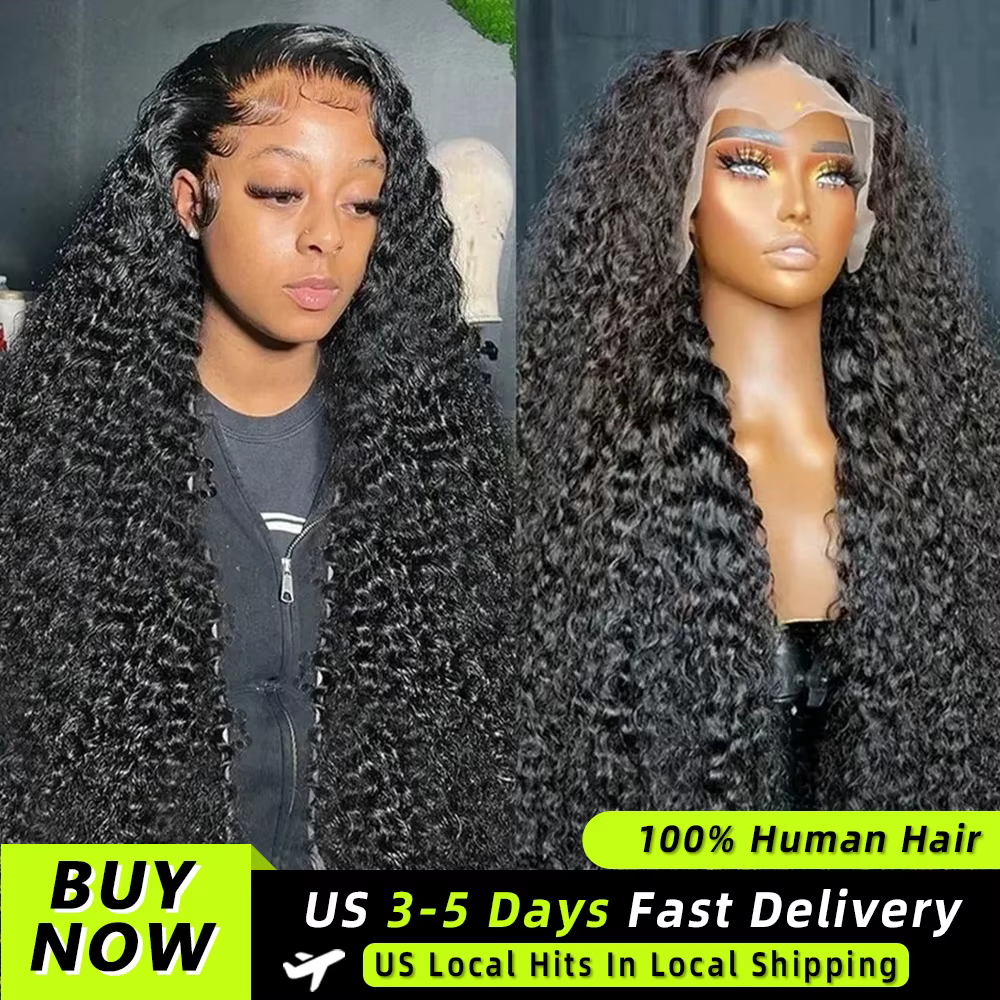 Perruques en cheveux humains bouclés à densité 200% pour femmes, Perruque frontale en dentelle HD 13