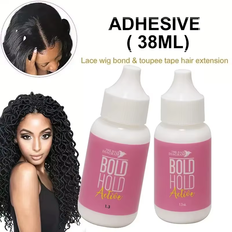 Mild Non-Irritating Waterproof Lace Wig Glue Quick-Drying Secure Adhesive Water-Based Formula for Co
