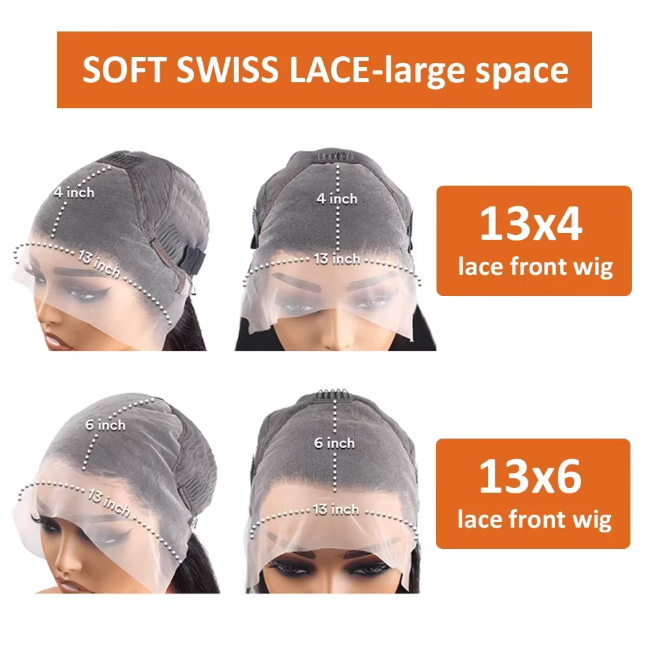 Perruques Lace Front 13x4 en Cheveux Humains Lisses Couleur Gingembre Orange, 30 Pouces, avec Fronta