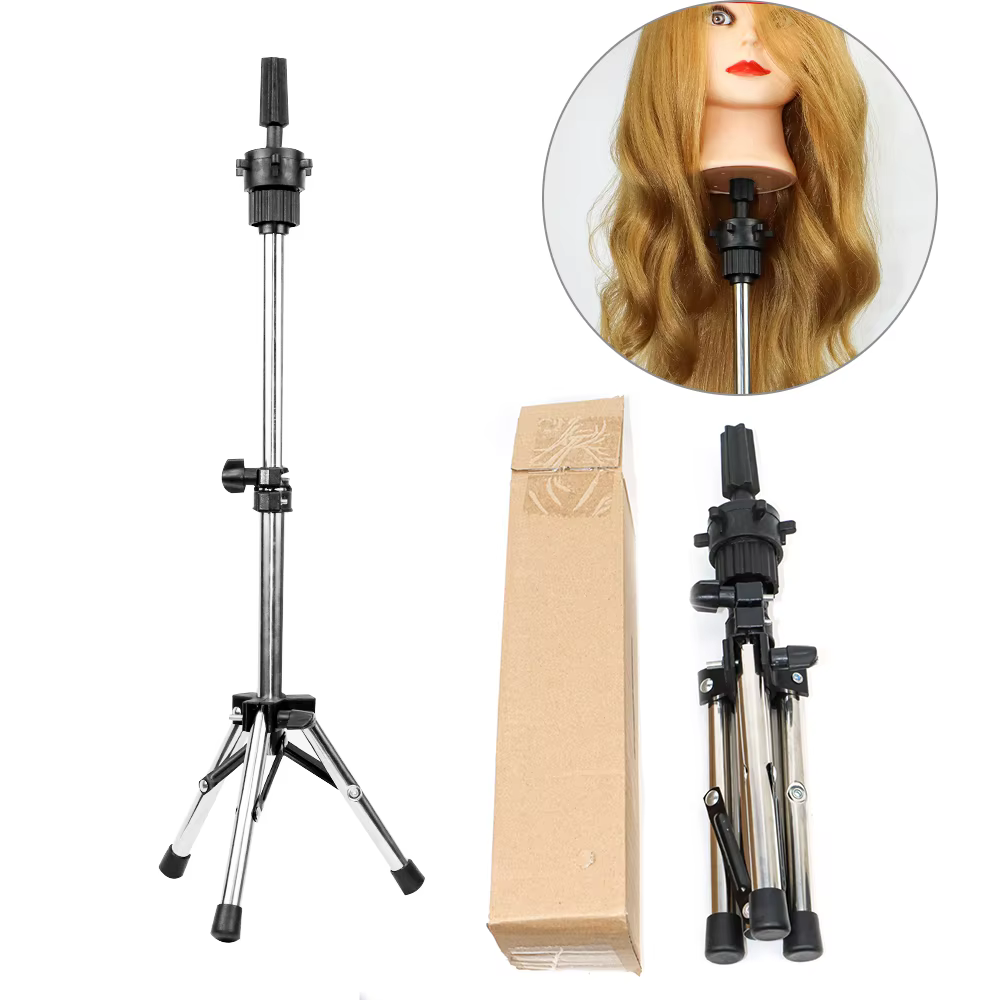 Tête de Mannequin 100% cheveux synthétiques, tête de formation pour coiffeur avec trépied, tête de p