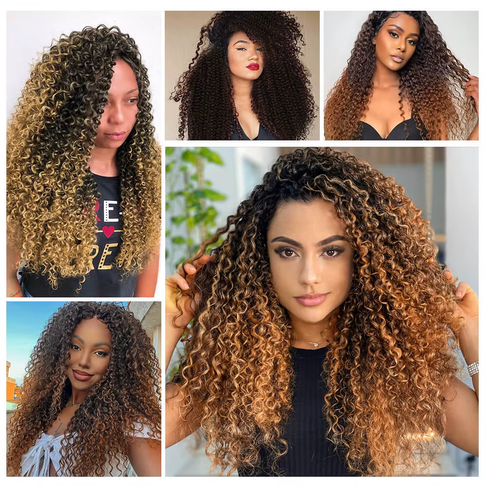Bundles de cheveux bouclés caution synthétiques pour femmes, extensions longues bouclées, faux cheve