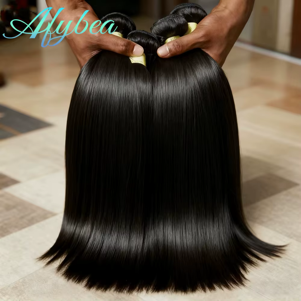Extensions de Cheveux Humains Bruts Vierges Non Traités Lisses 12A – Lots de 2/3/4 Pièces de Cheveux