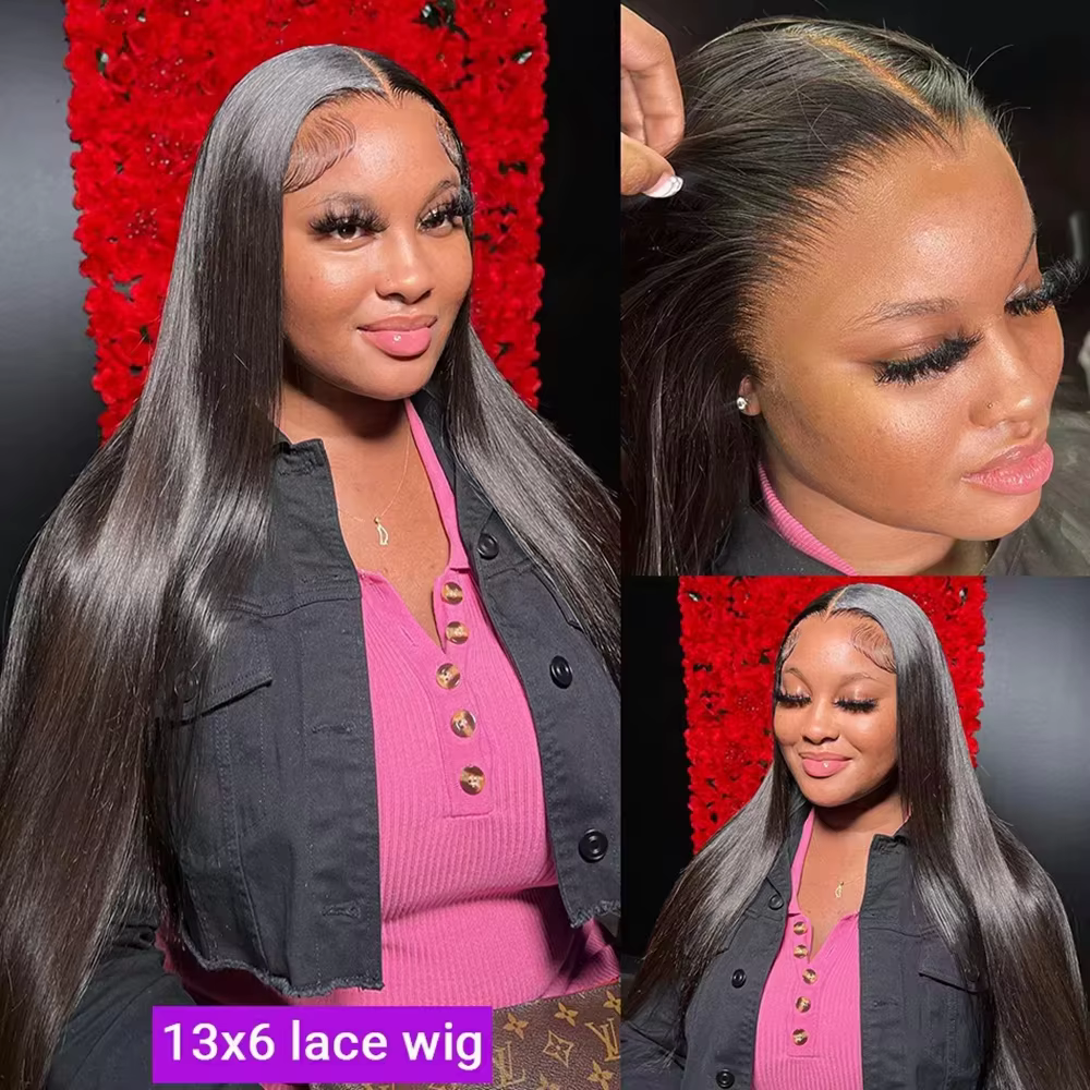 Perruques Lace Front HD transparentes ultra-lisses 13x4 13x6 de 30, 40, 44 pouces, densité 250, en c