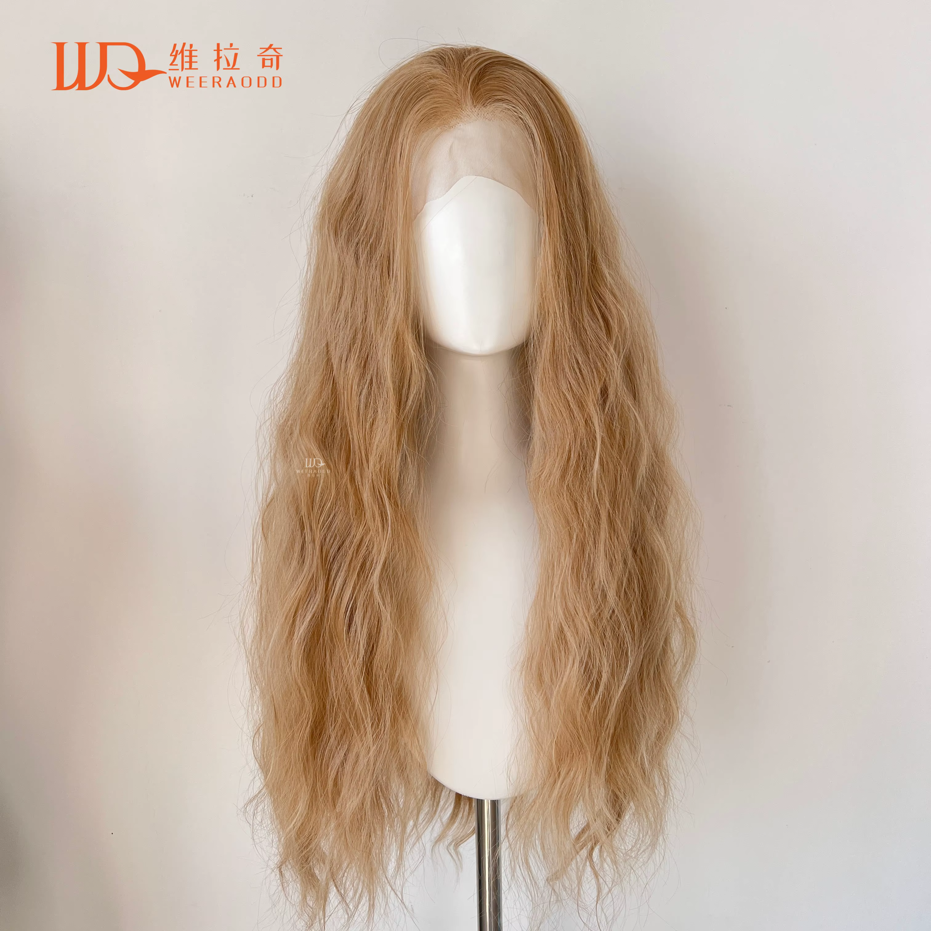 Perruque Lace Front Wig synthétique ondulée blonde mixte pour femmes, perruque Lace Front Wig ondulé