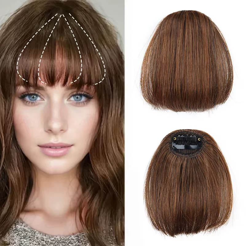 Frange à Air synthétique pince en frange frange extension de cheveux femmes pince dans l'extension d