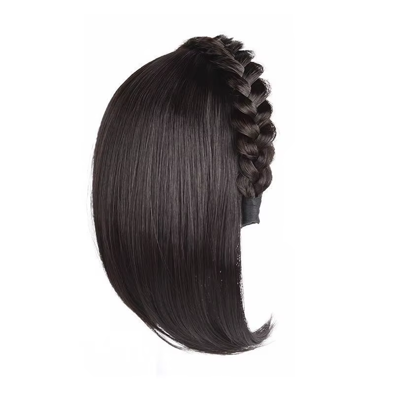 Perruque pour femme bandeau cheveux courts avec perruque os de poisson avec perruque Patch de cheveu