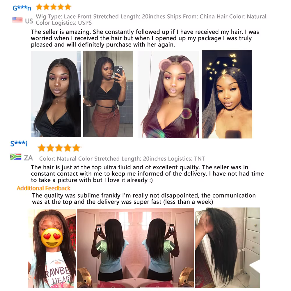 250 densité os Transparent droite perruques de cheveux humains pré-épilant 38 pouces droite Hd dente