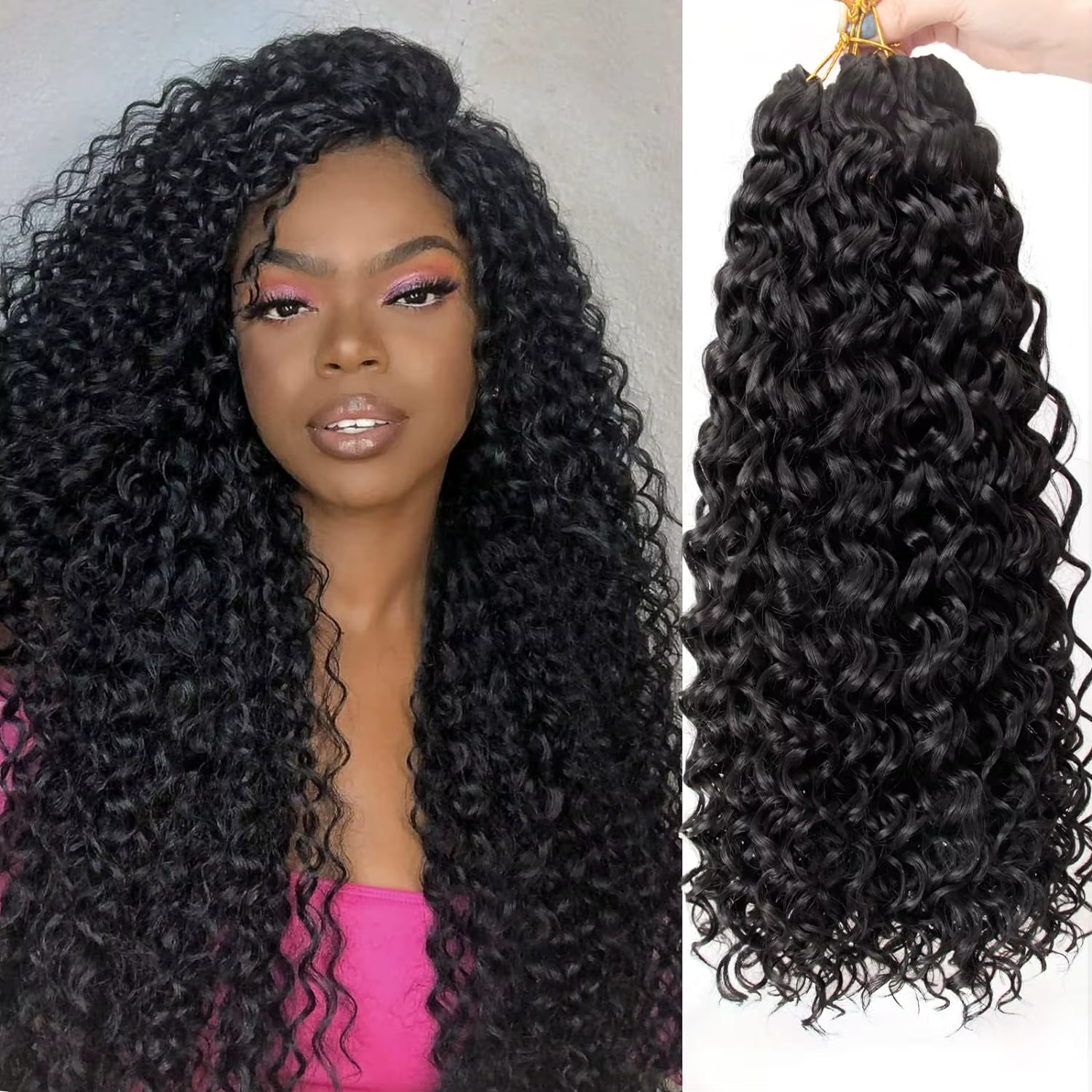 GoGo Curl Crochet cheveux pour femmes noires courte plage Curl bohème Crochet tresses naturel noir v