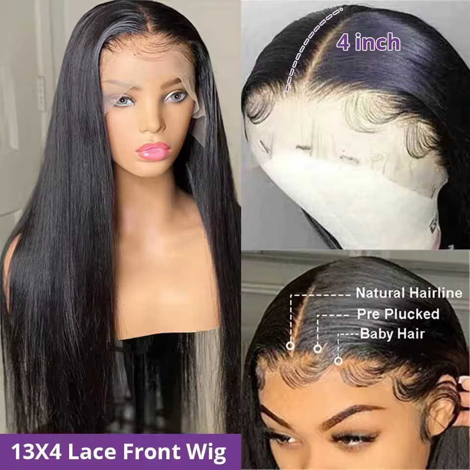 13x4 os droit perruques de cheveux humains 13x6 Hd dentelle frontale cheveux 40 pouces droite dentel