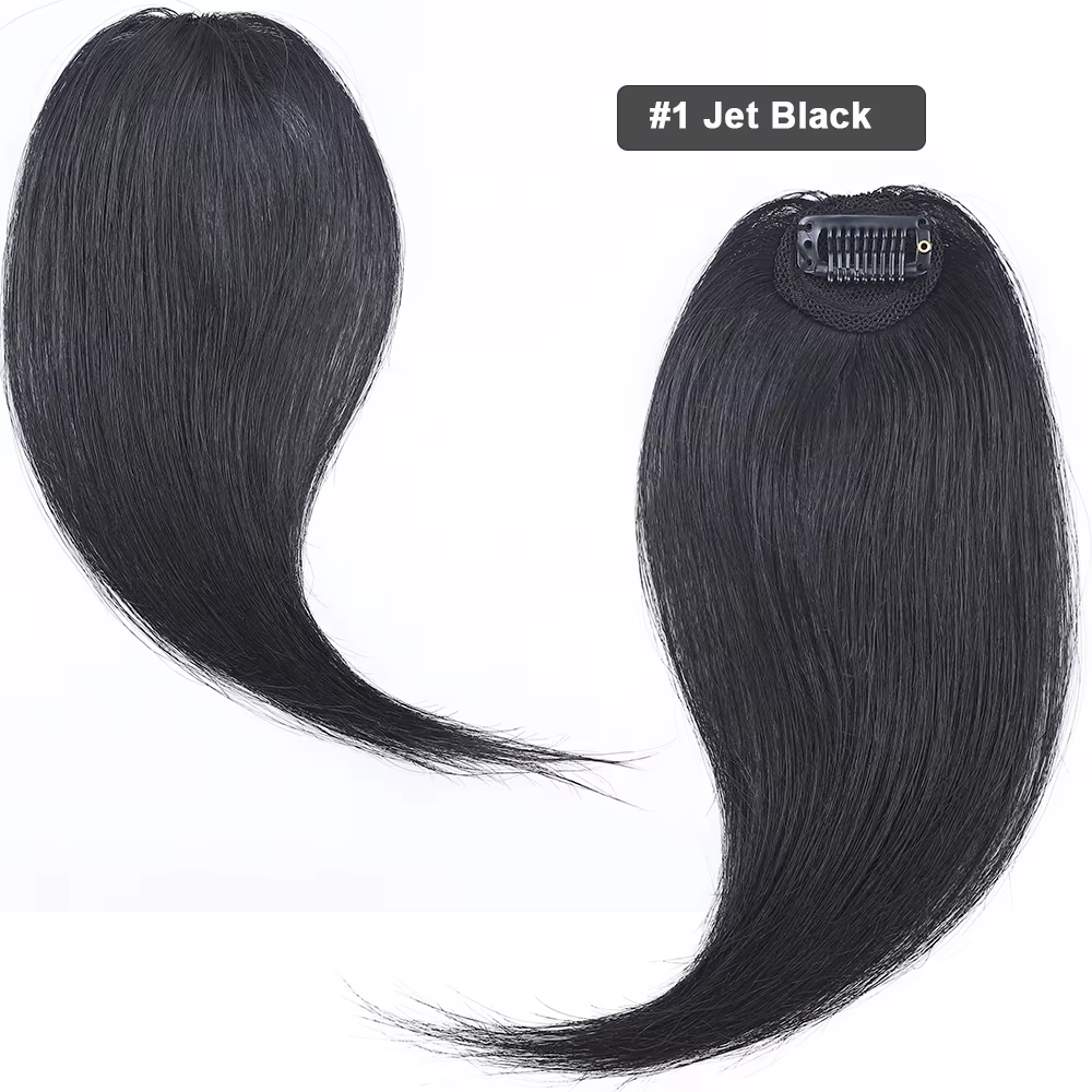 Extensions de Cheveux 100% Naturels avec Frange Latérale Ondulée, avec Partie Centrale, Style França