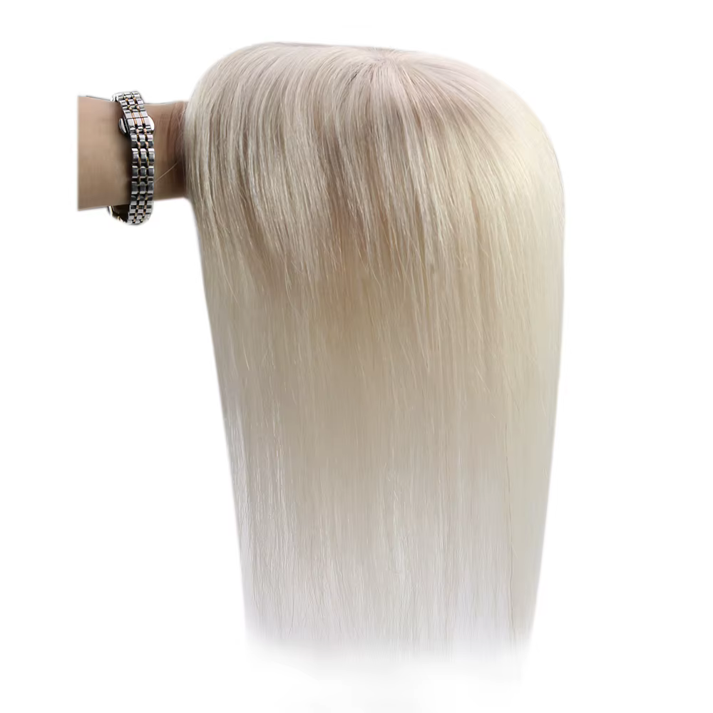 Ugeat cheveux Topper naturel cheveux humains Mono Base 3x5 pouces respirant femmes toupet Invisible
