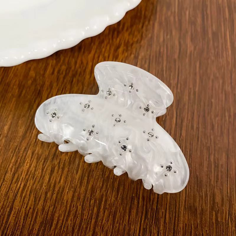 Pince à cheveux antidérapante, 1 pièce, à motifs de coquille, cloutée en diamant, à la mode, accesso