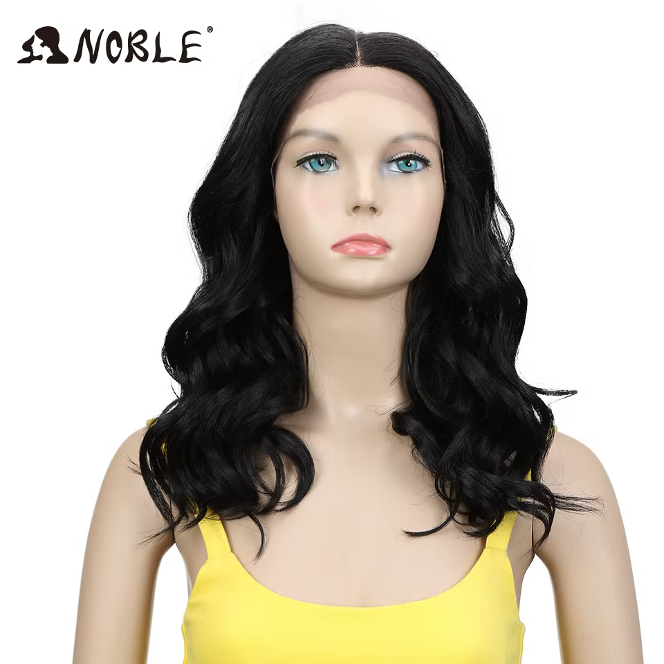 Perruque Lace Front Wig ondulée 20 pouces-Noble, perruque Lace Front Wig synthétique blonde pour fem