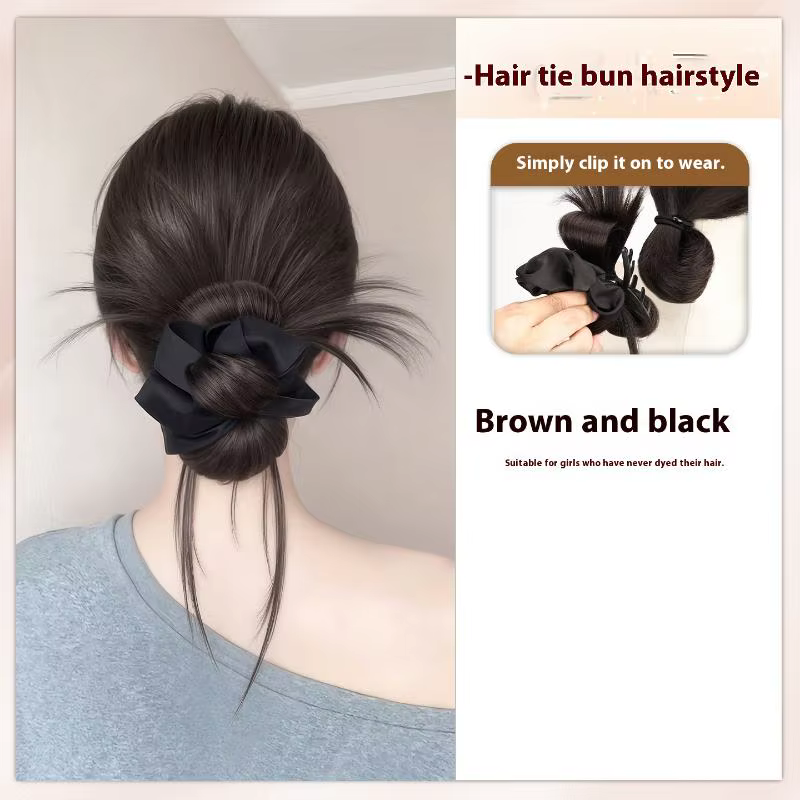 Pince à chignon synthétique en désordre avec bandeau, Extensions capillaires naturelles, usage quoti