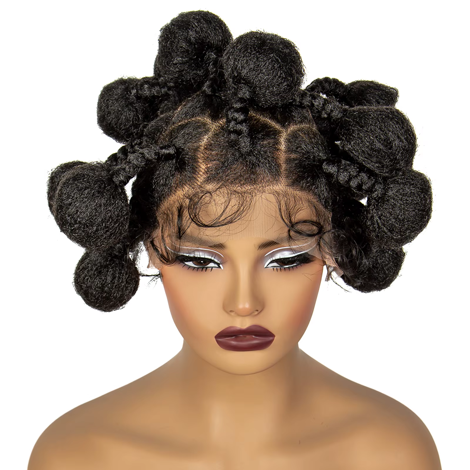 Perruques tressées banary faites à la main pour femmes noires, pleine dentelle synthétique, perruque