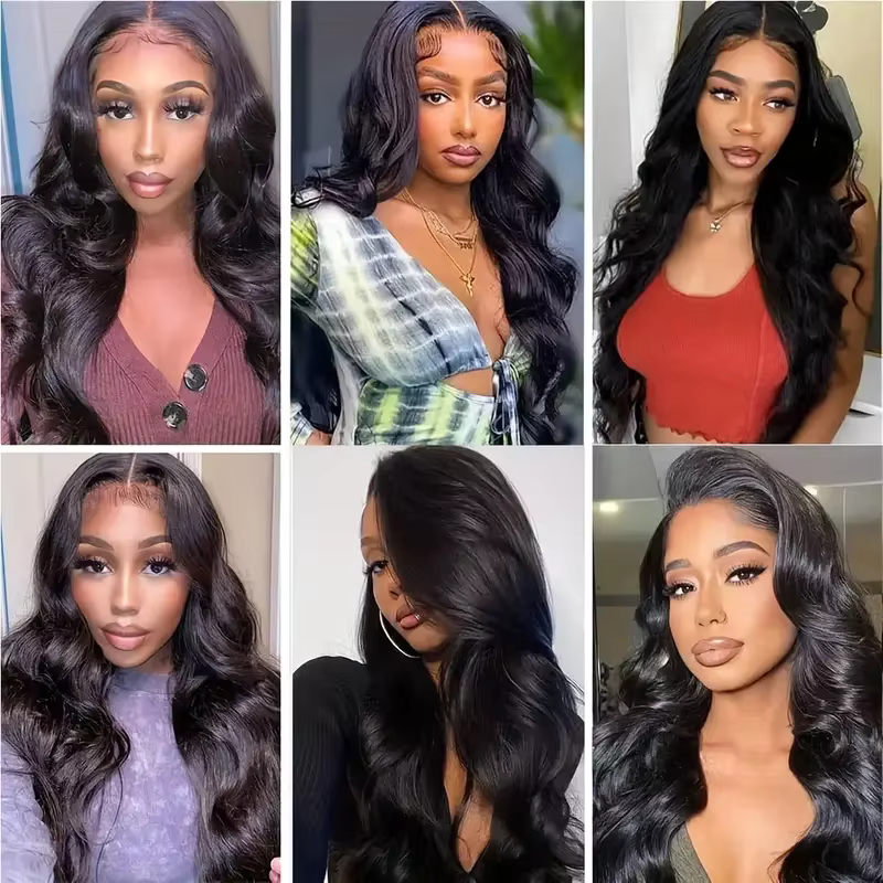Perruques frontales en dentelle transparente HD Body Wave 13x4 13x6 de 42-44 pouces pour femmes, den