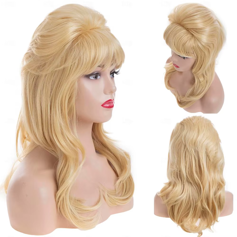 Perruques synthétiques de ruche des années 50 pour femmes, grandes perruques bouffantes blondes, pou