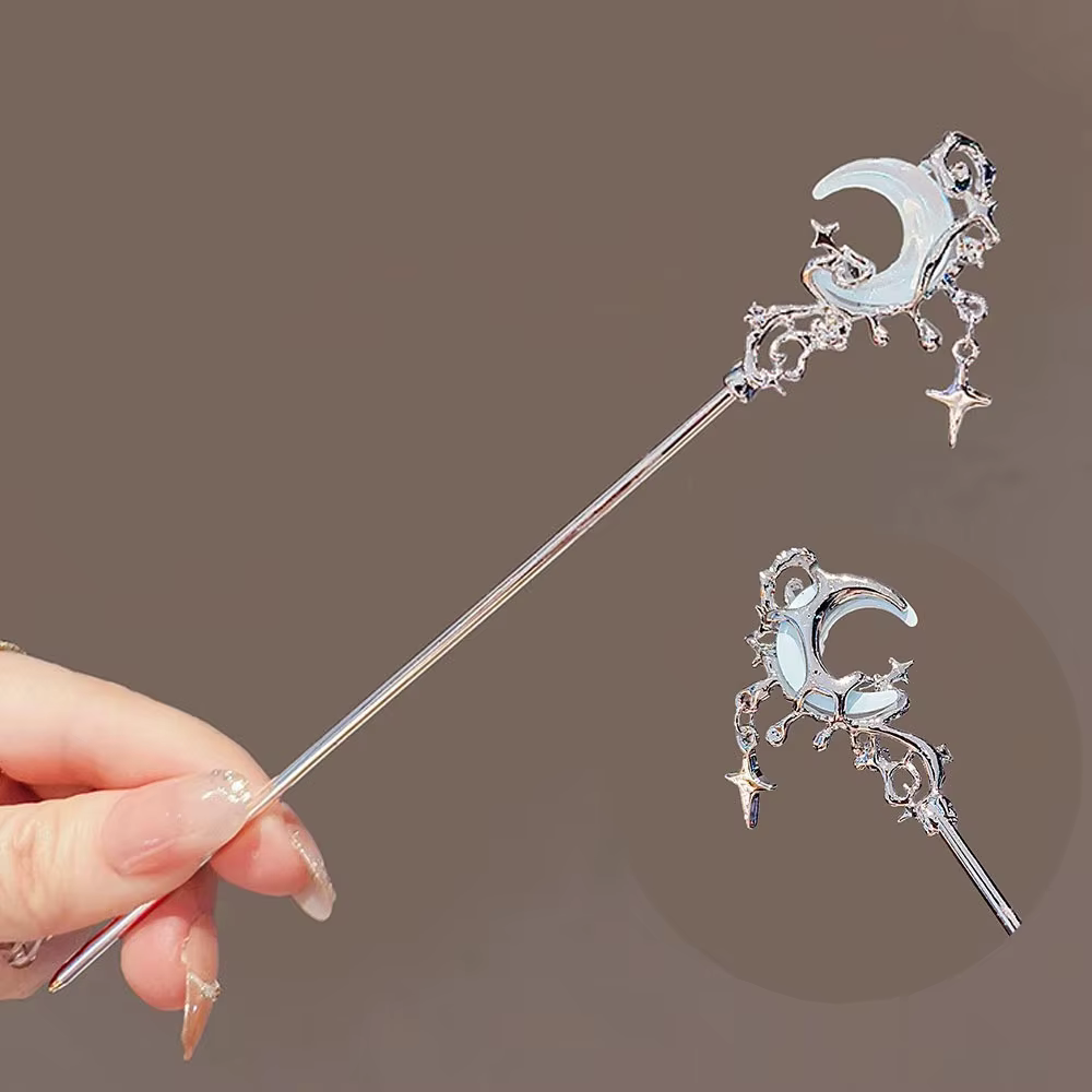 Épingle à cheveux française pour femmes, accessoires pour cheveux, étoiles douces, lune, pierres pré