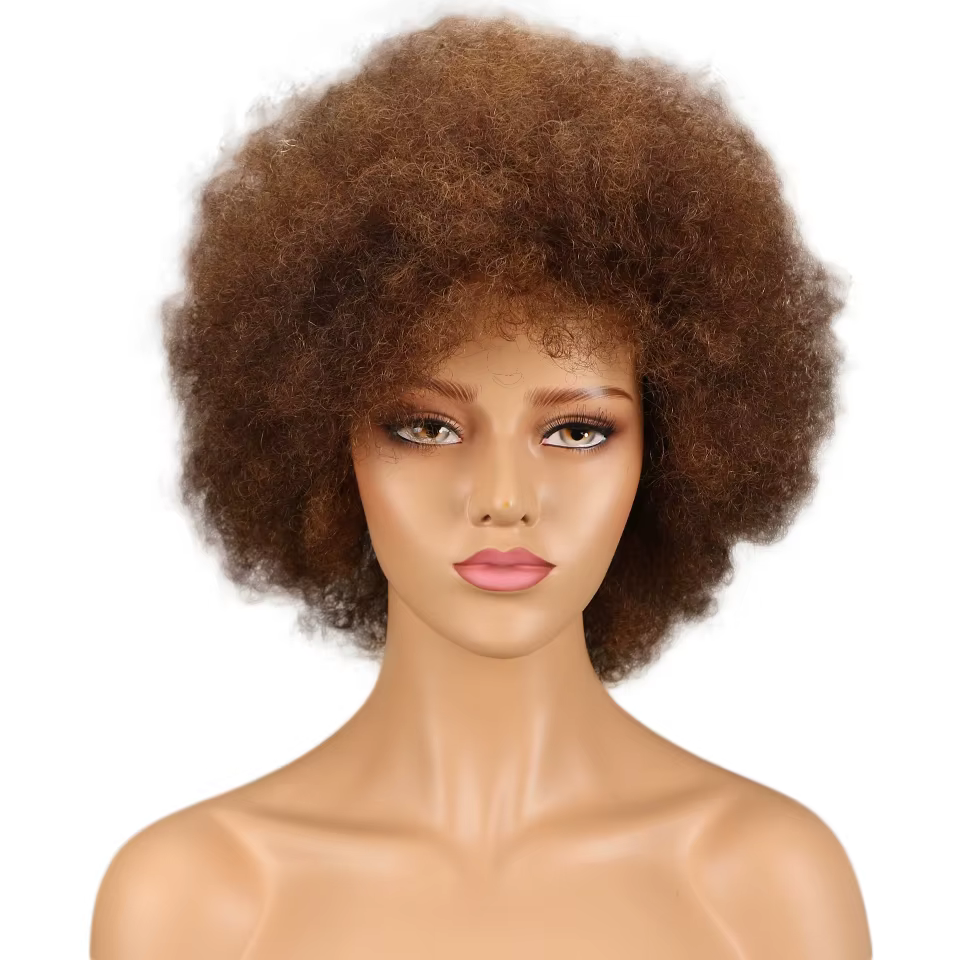 Perruques Bob bouclées afro crépues brésiliennes P4/30 # Perruques de cheveux humains Remy de dens
