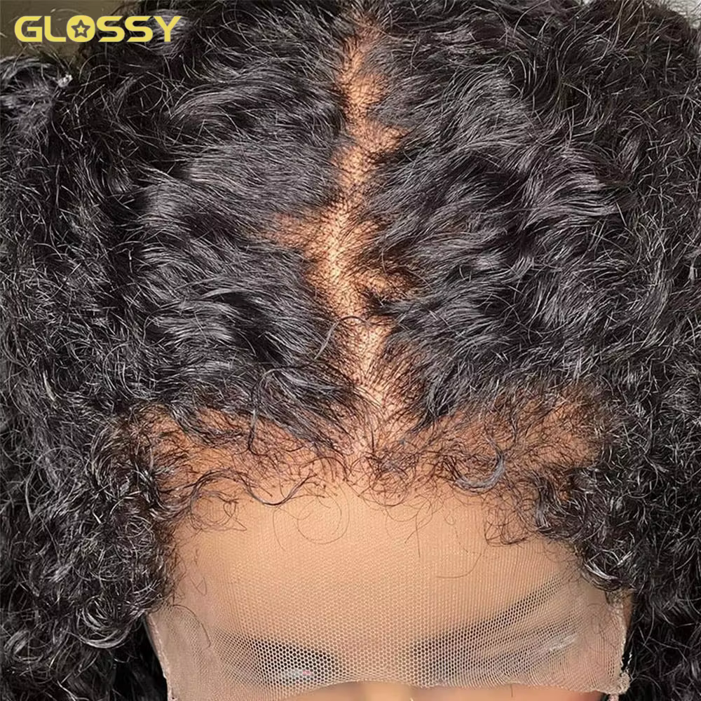 250% 13x6 HD crépus bouclés perruques cheveux humains vague profonde bouclés dentelle avant perruque