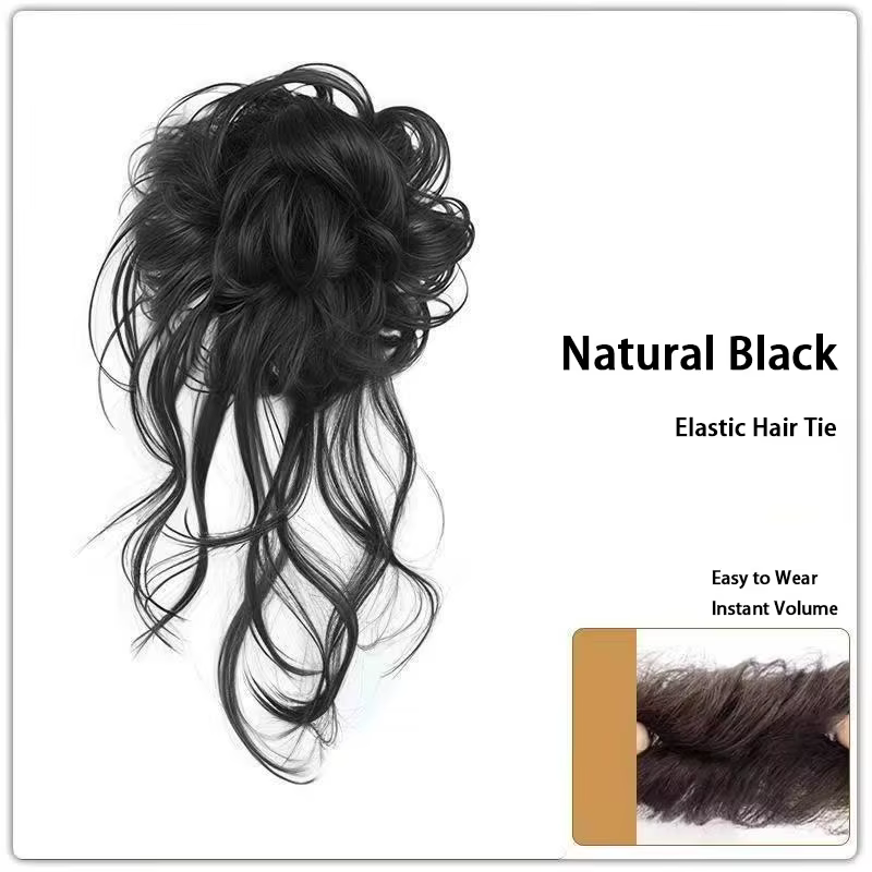 Chignon synthétique bouclé pour femme – Perruque rapide pour chignon quotidien, fête et mariage – Ac