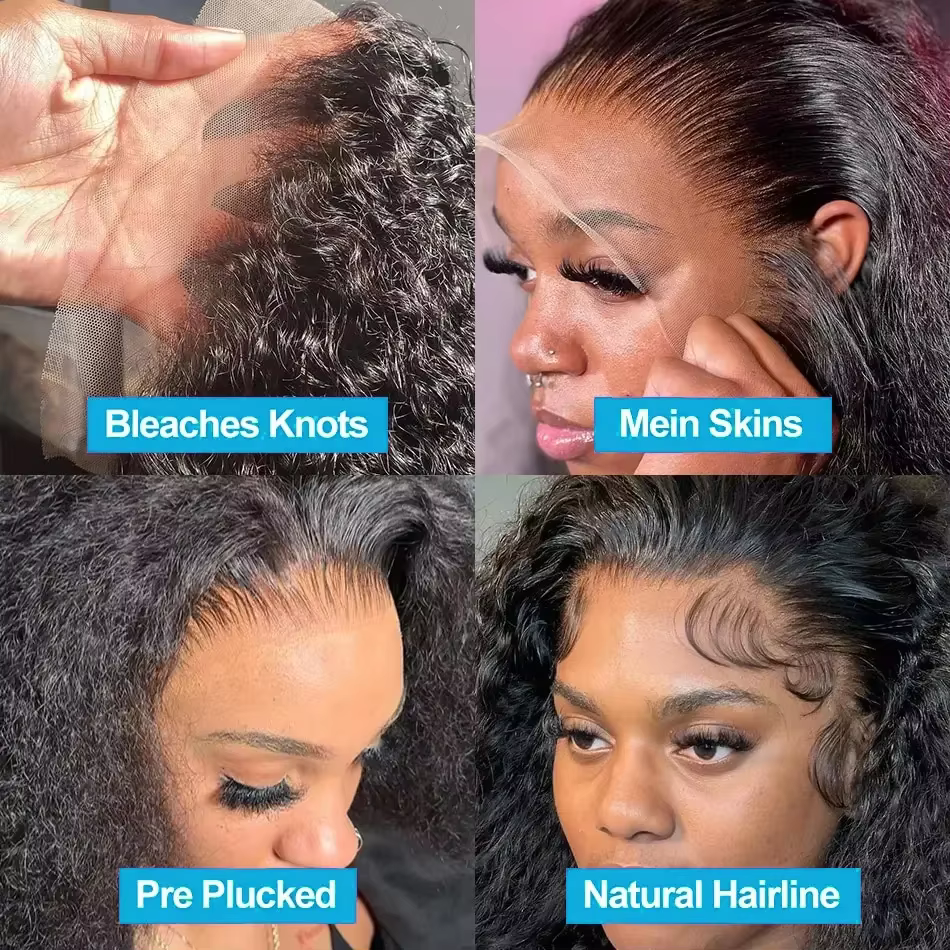 Perruques Lace Frontal HD Deep Wave 13x6 à 250% de densité, Cheveux Humains Brésiliens Ondulés Water