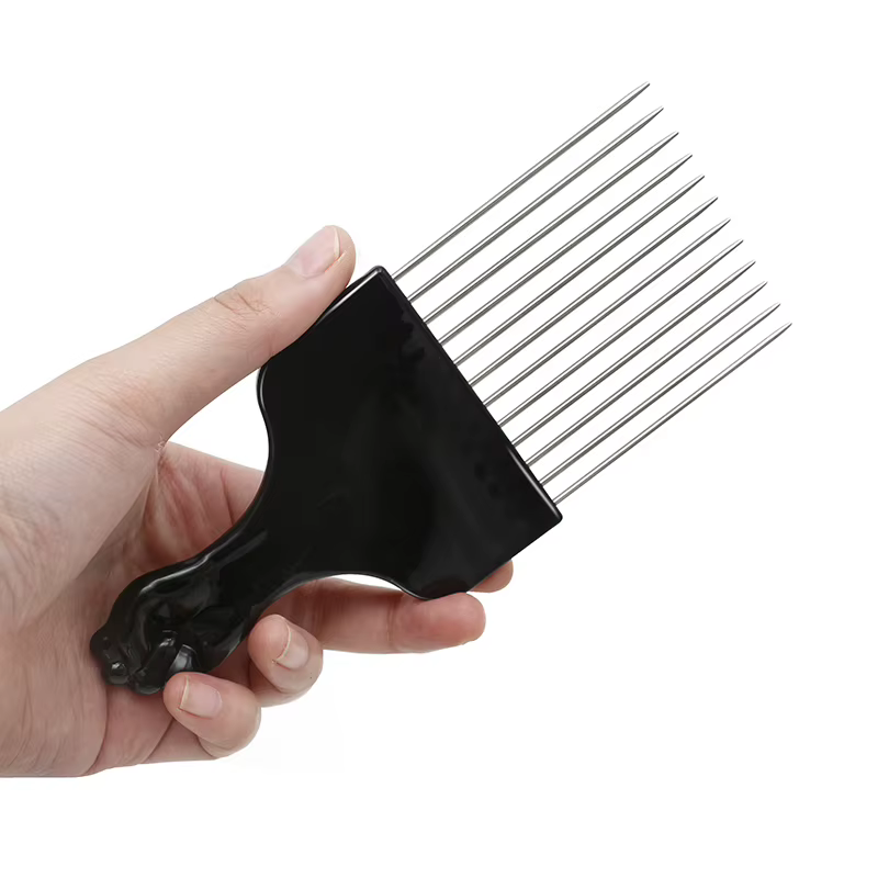 1/2 pièces Afro cheveux bouclés filet peigne en acier inoxydable choisir cheveux fourchette peigne D