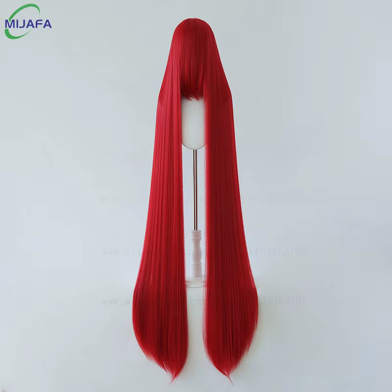 700g haute qualité 59 "150 cm longue perruque de Cosplay droite avec Bang blond brun rouge vert bleu