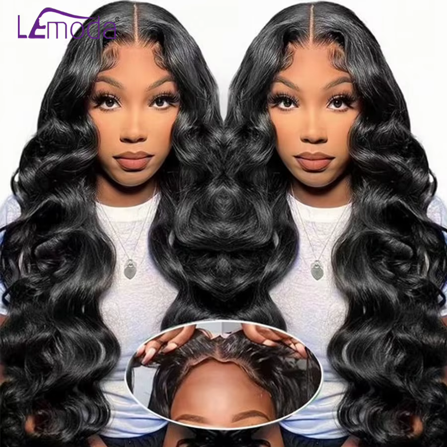 Perruque Lace Closure Wig sans colle, cheveux humains, pre-plucked, 5x5 HD, pre-plucked, pre-plucked