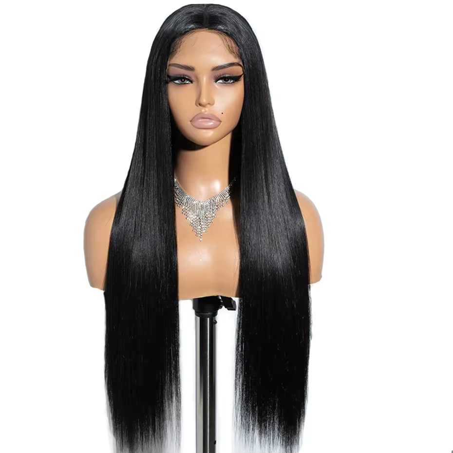 Perruque frontale en dentelle HD 6x4 Bling Hair, cheveux humains lisses, perruques brésiliennes sans