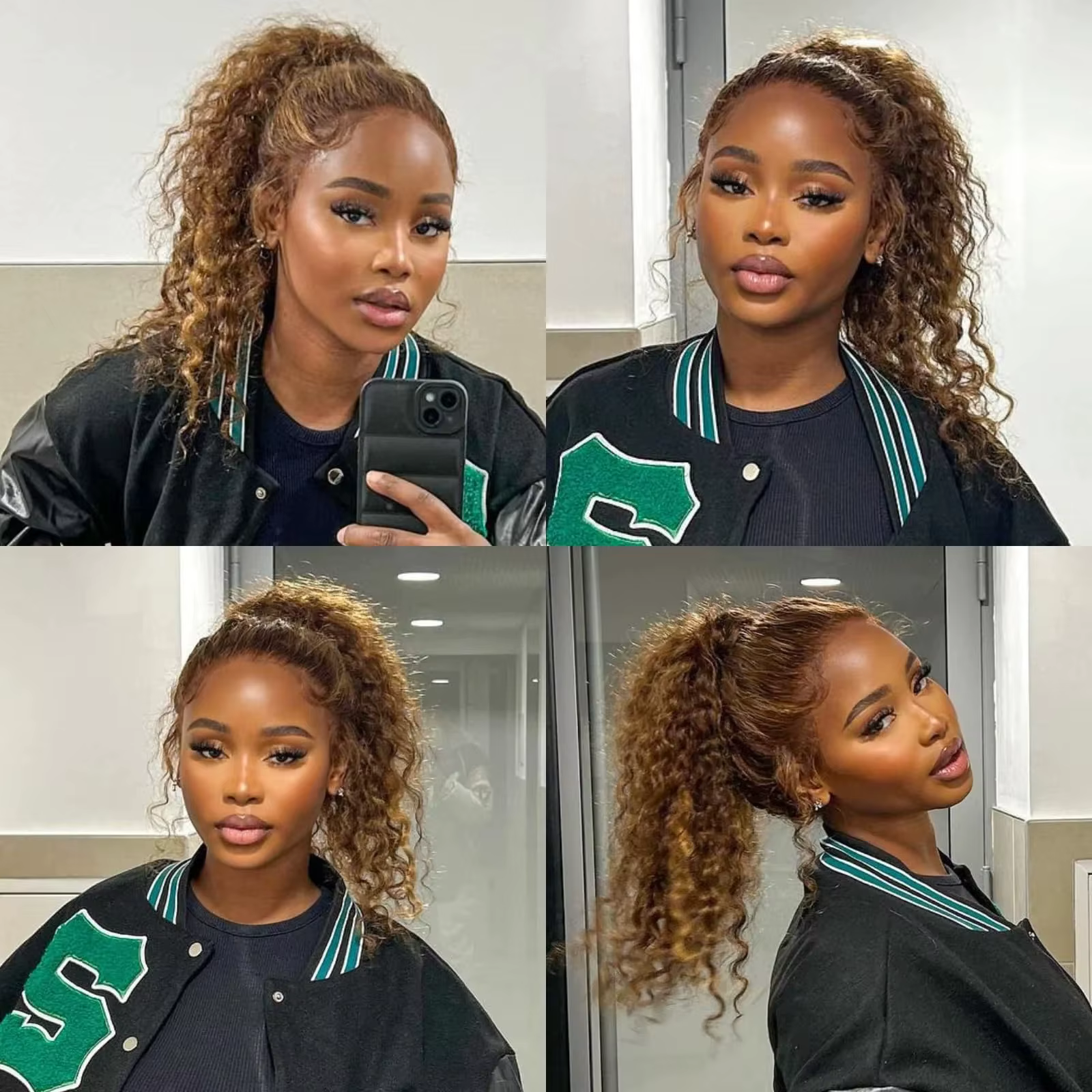 Miel Blonde 360 dentelle avant perruque cheveux humains 250 densité vague profonde mettre en évidenc