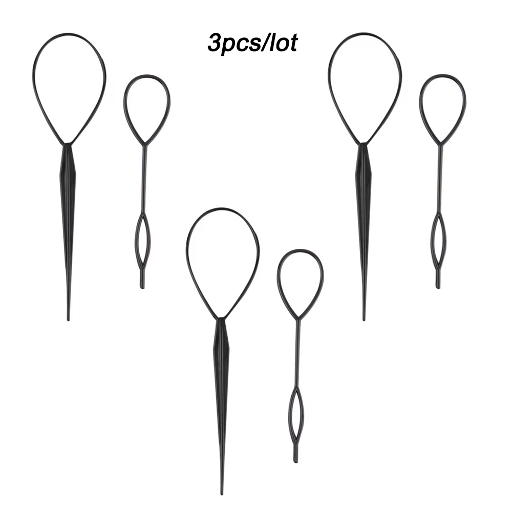 2 pièces/S et créateur de queue de cheval boucle en plastique noir poney Topsy queue pince cheveux a