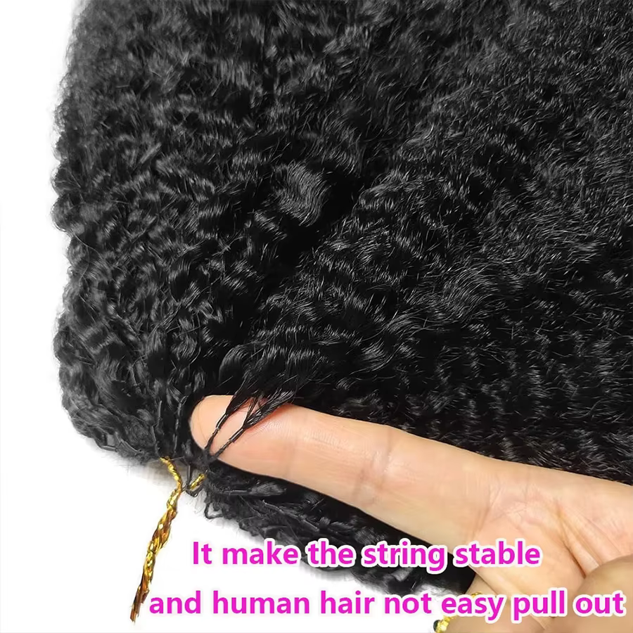 Extensions de cheveux humains au crochet Kinky Straight, pré-séparées, sans nœuds, en lots, effet pl