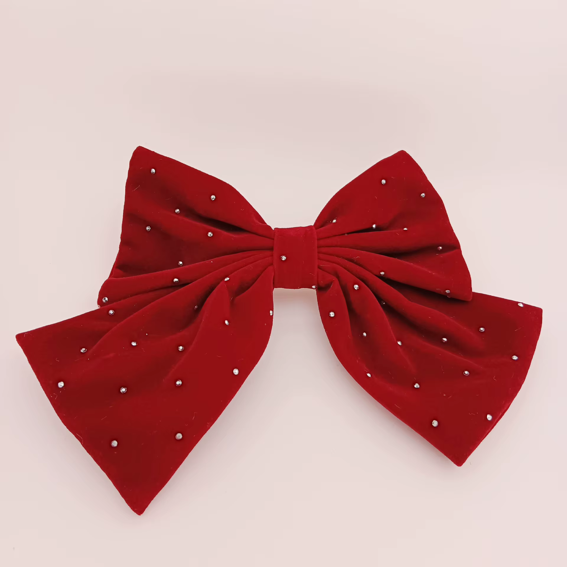 Pinces à cheveux pour femmes, nœud en velours, couleur rouge, Simple, mode diamant, haut de gamme, a