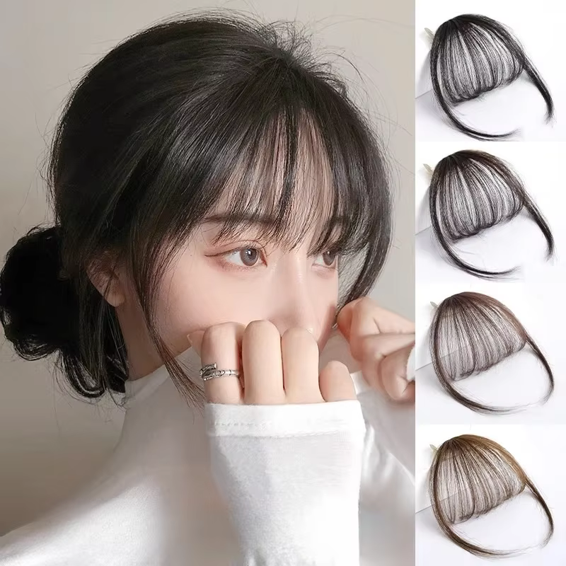 3D Remy cheveux humains Air frange pour fille femmes front réédition une pince dans les Extensions d