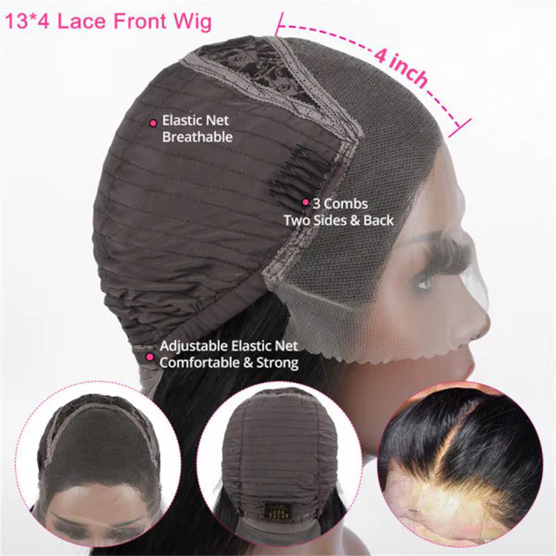 Perruque Lace Front Wig Deep Wave brésilienne naturelle-ALIPEARL, 13x4, pre-plucked, avec baby hair,