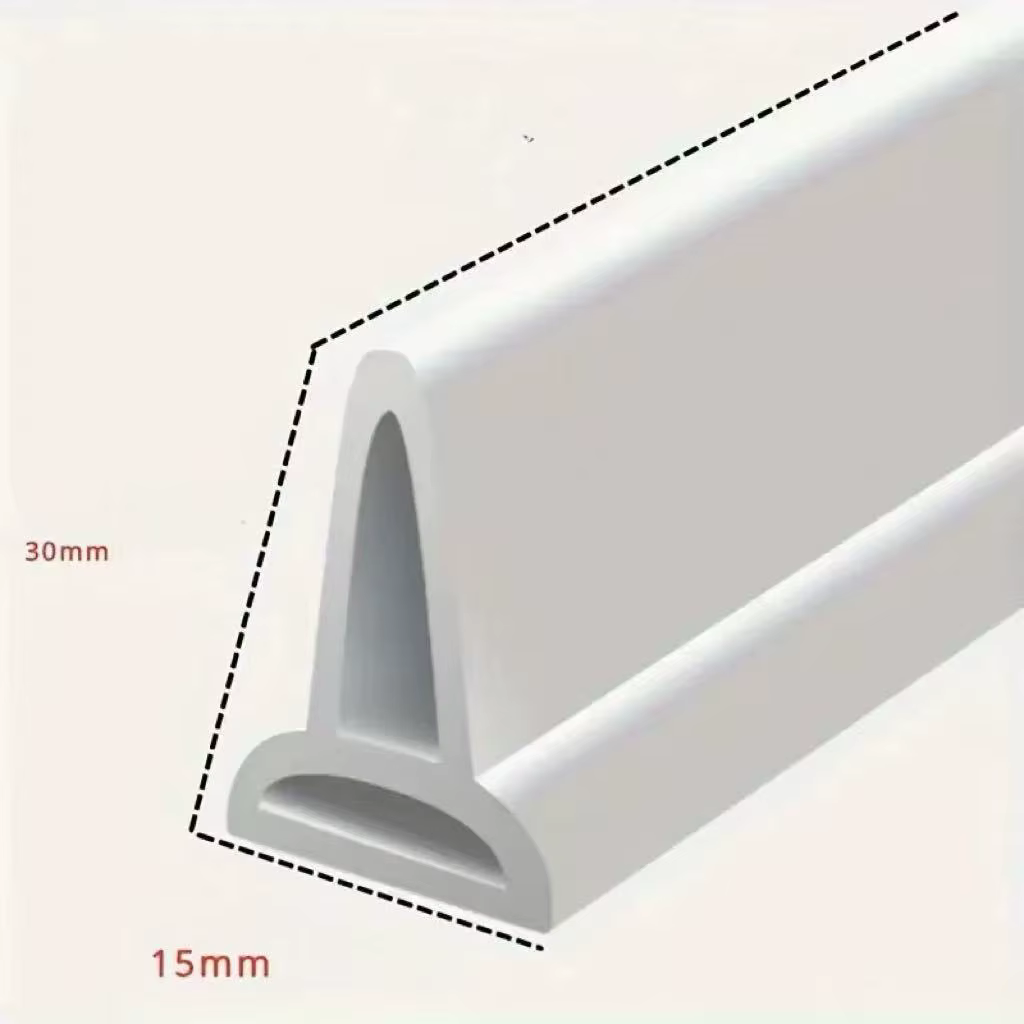 1 pièce 1M Bande d'étanchéité auto-adhésive en PVC pour douche de salle de bain, barrière anti-éclab