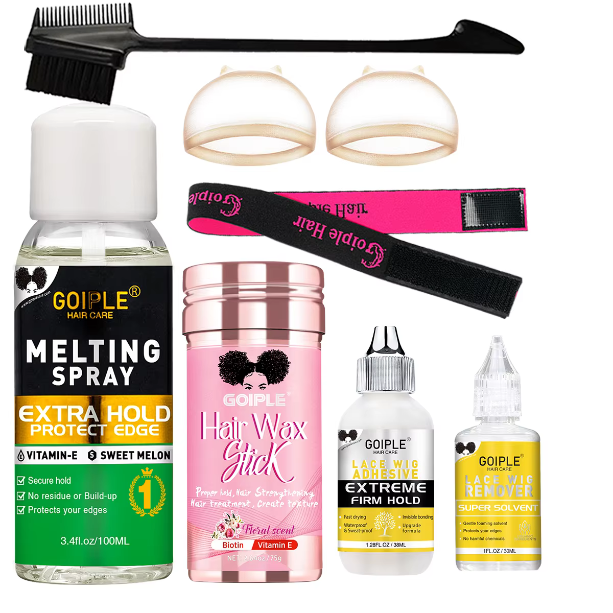 Kit de pose rapide de perruques en dentelle pour débutants - Spray de fusion, colle à tenue extrême,