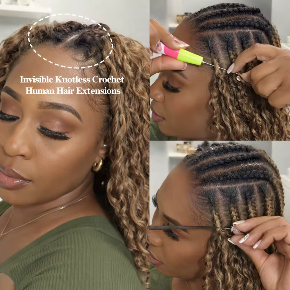 Extensions de cheveux humains au crochet 15A Honey Brown Deep Wave, pré-séparées, cheveux brésiliens