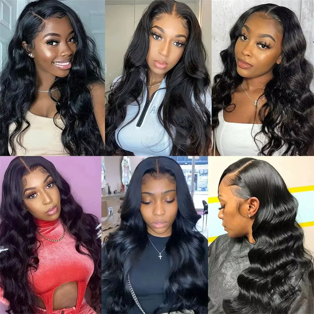 Perruques en cheveux humains ondulés, Lace Front HD transparente 13x6, pour femmes noires, Perruques