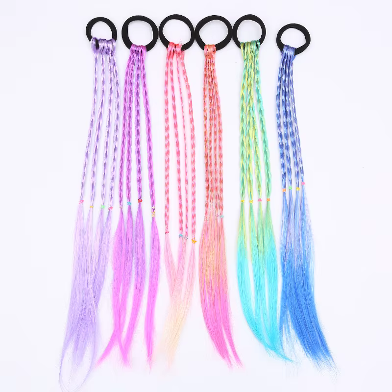 6 pièces multicolore Style bohème doux cheveux perruque tresse bricolage queue de cheval tresses che